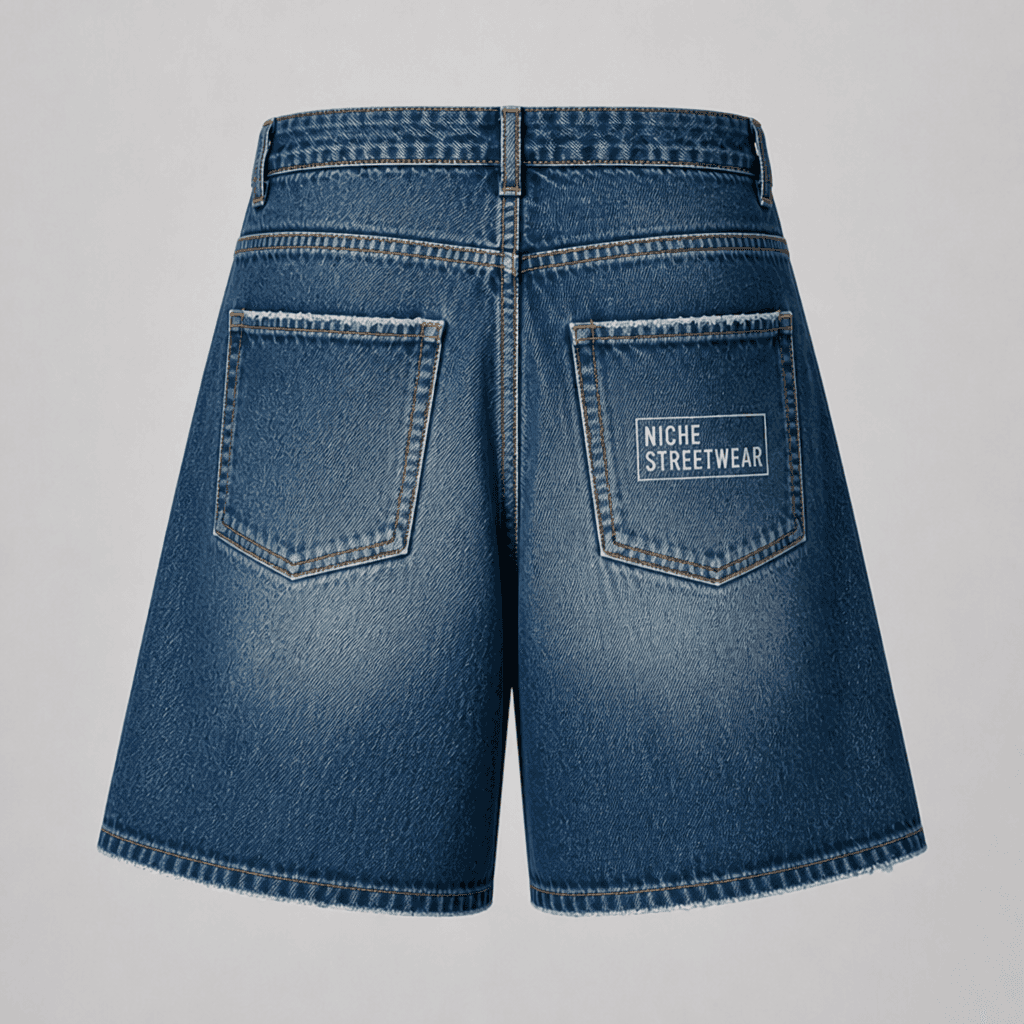 Stamp Shorts Indigo · Сзади