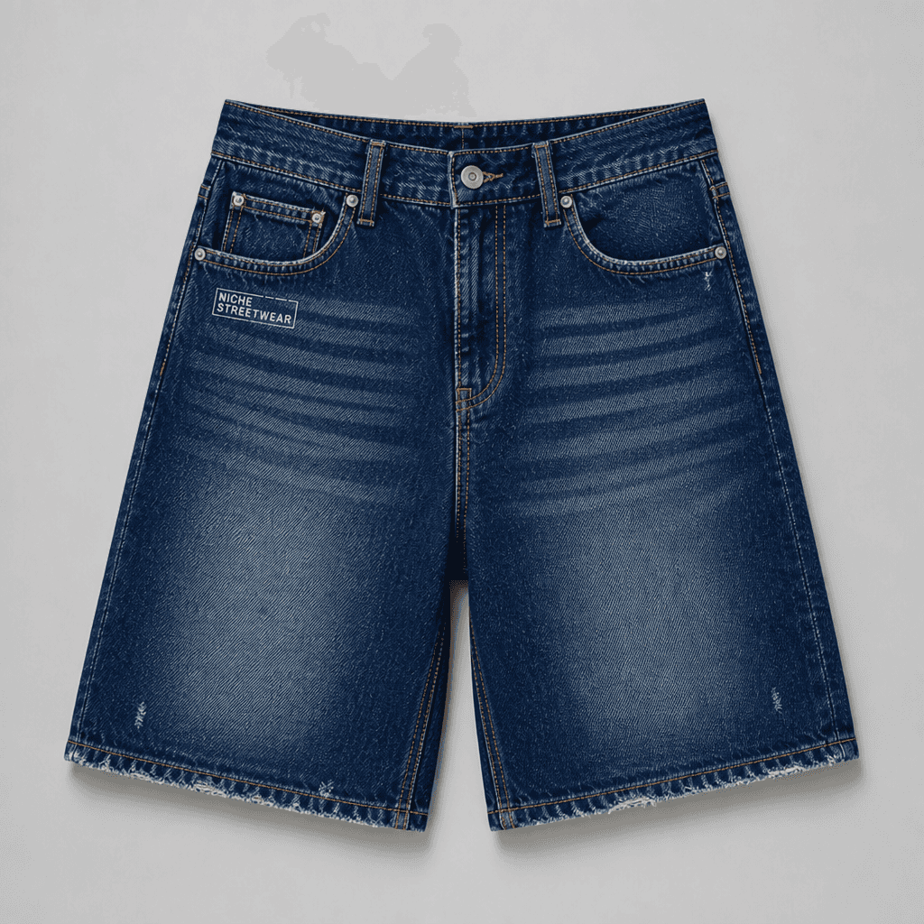 Stamp Shorts Indigo · Спереди