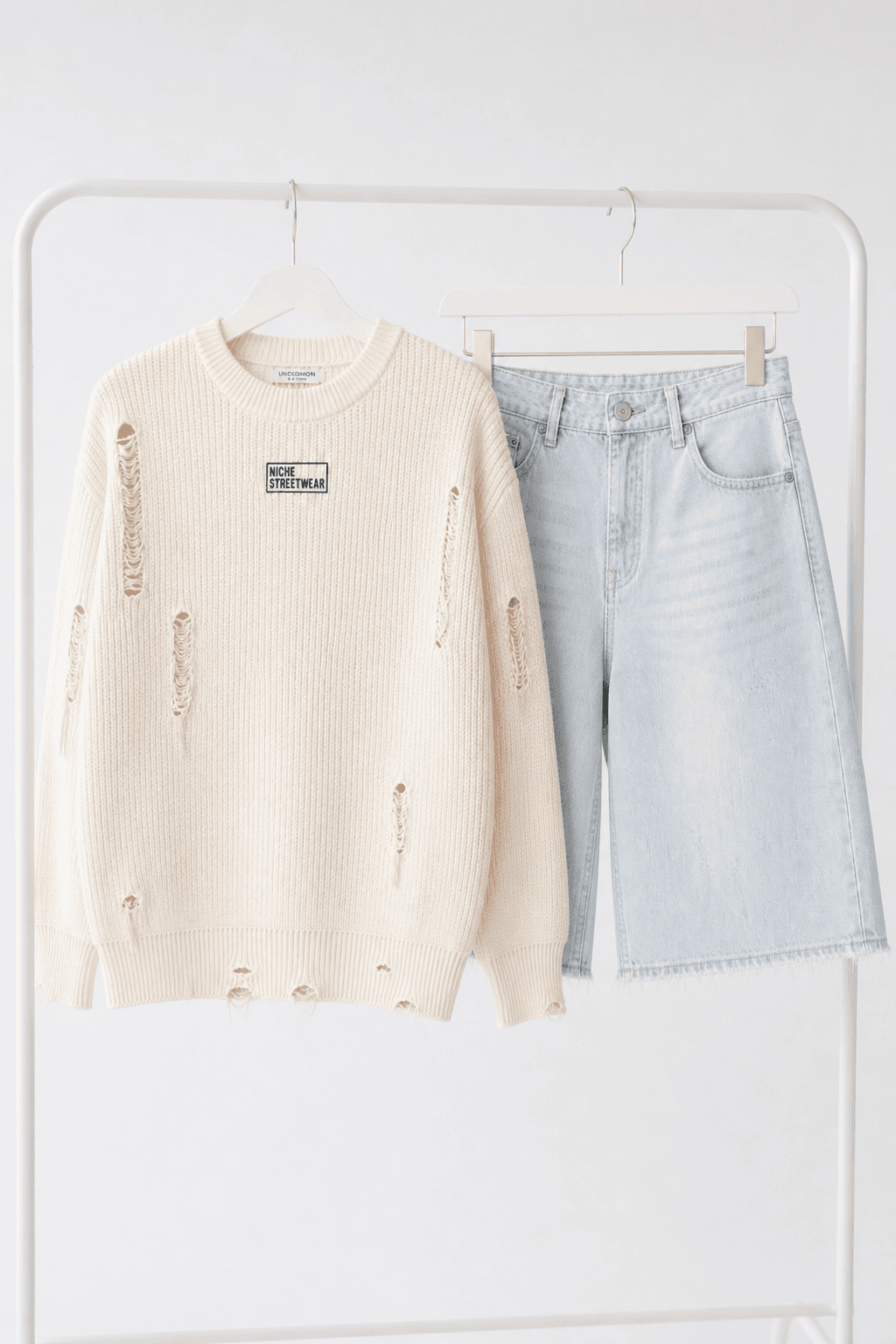 Set Milk Knit + Ice Shorts