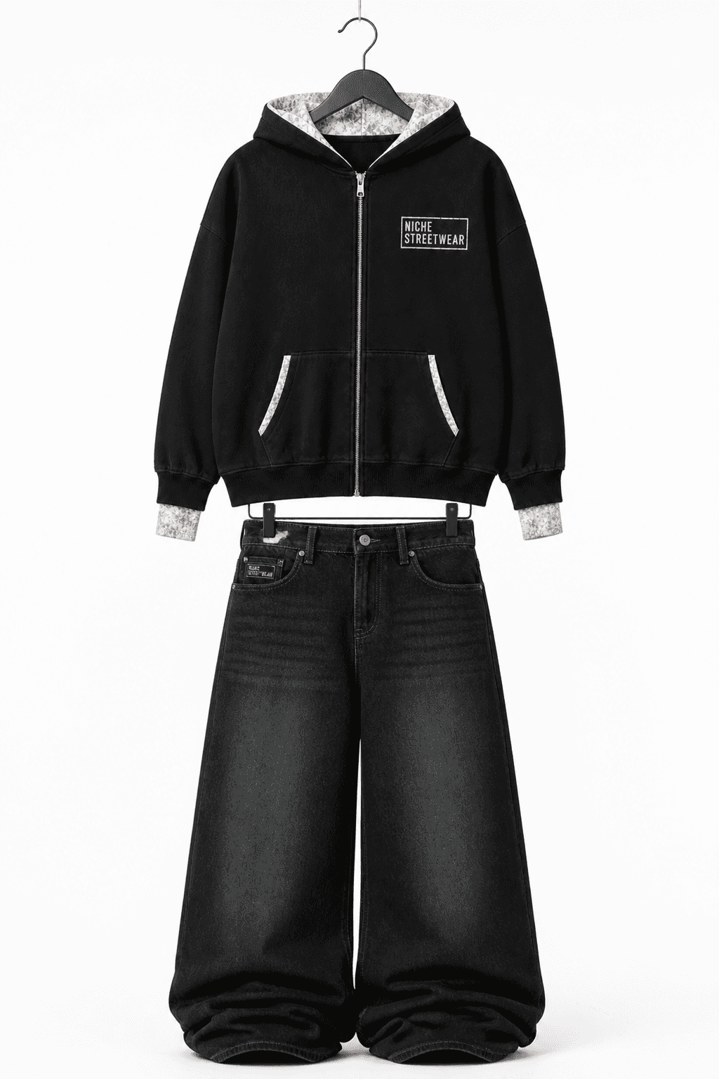 Set Zip + Stamp Jeans