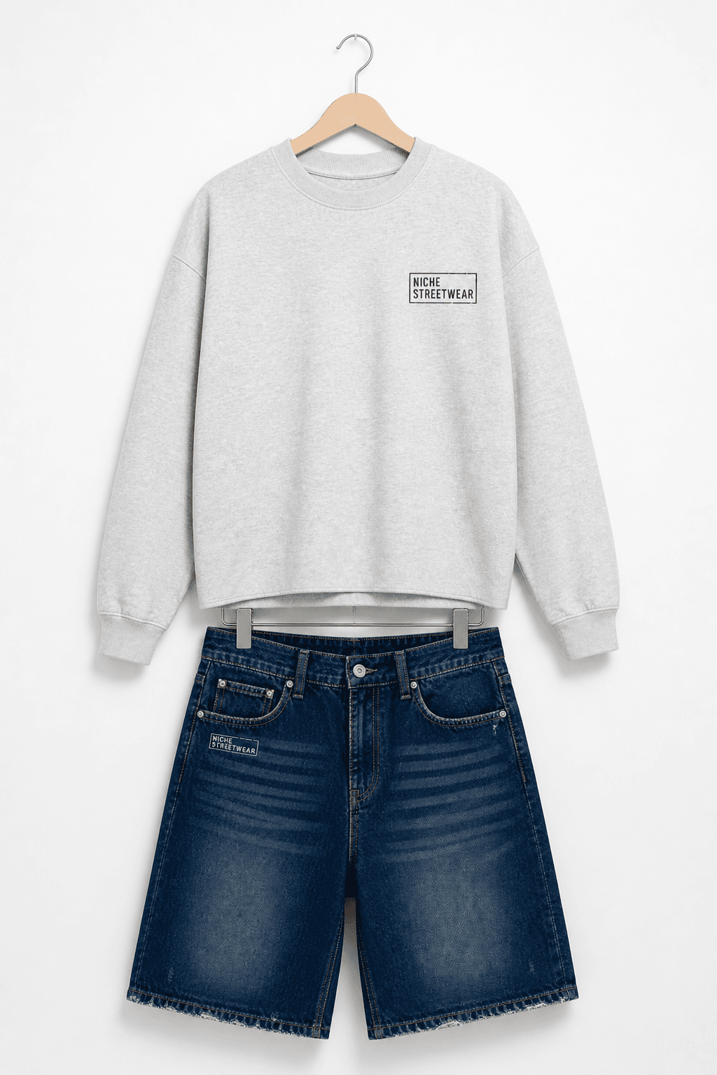 Set Long Grey + Indigo Shorts — Сет