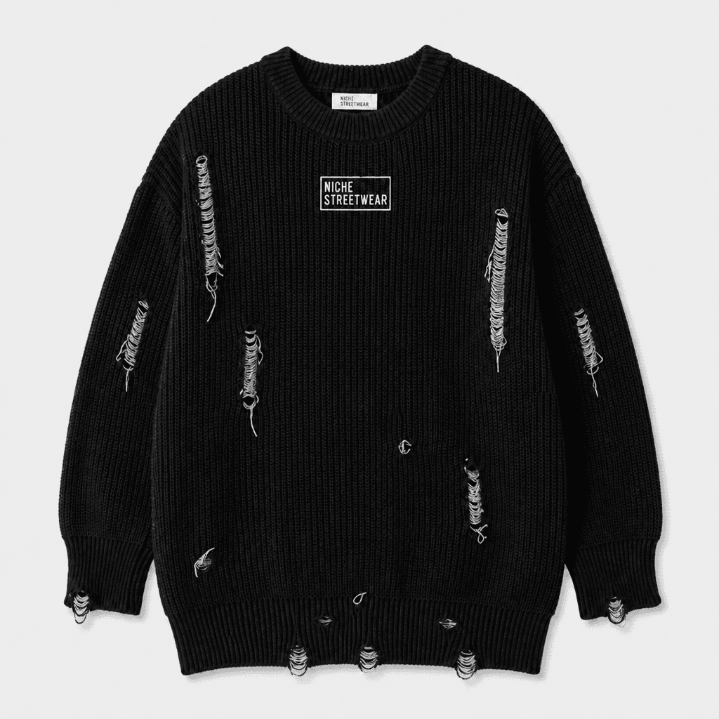 Rip Knit Black Grey — Спереди