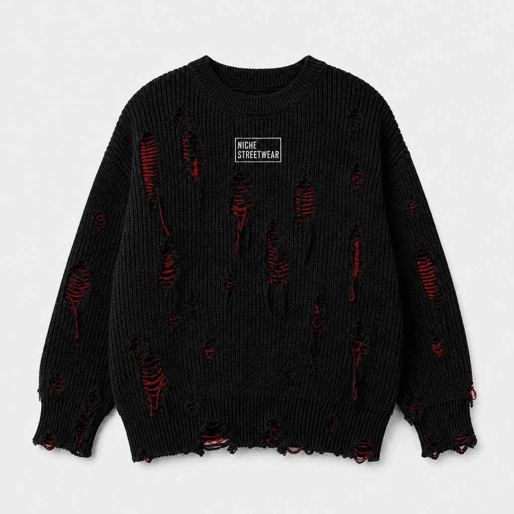 Rip Knit Black Red — Спереди