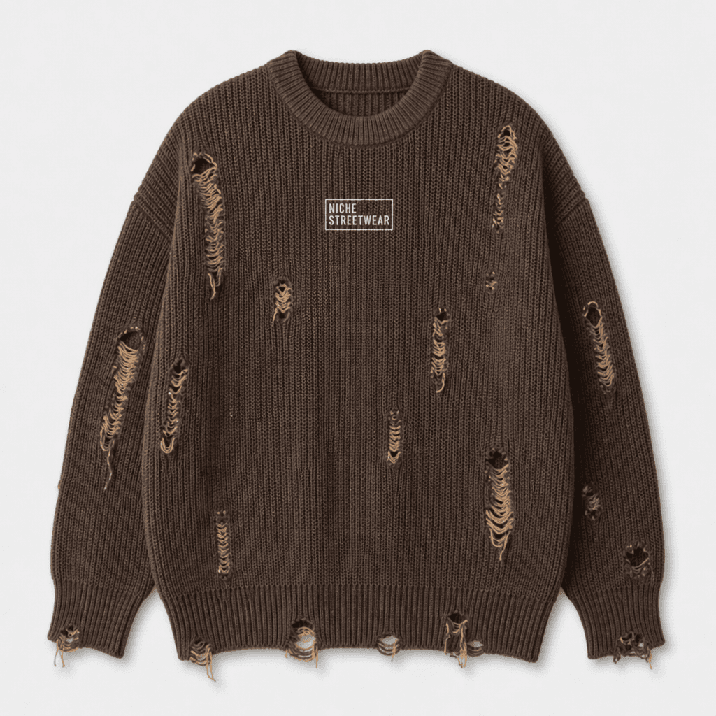 Rip Knit Brown Camel — Спереди
