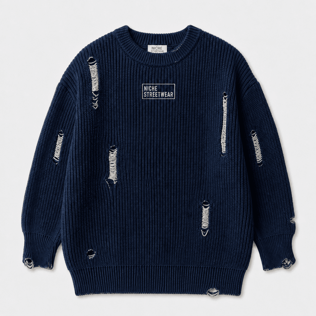 Rip Knit Navy Bone — Спереди