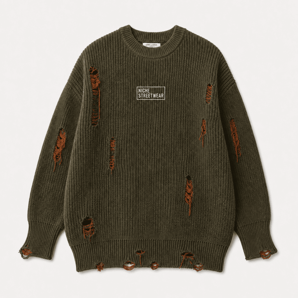 Rip Knit Olive Rust — Спереди
