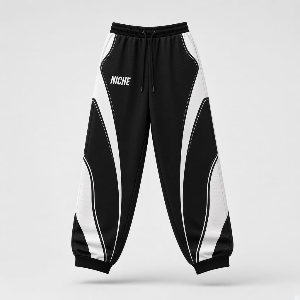 Mesh Pants Black White — Спереди