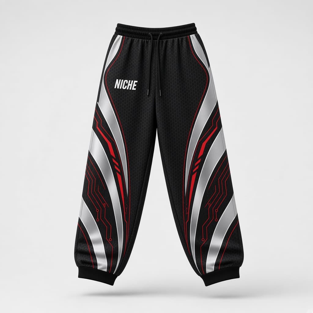 Mesh Pants Circuit Silver — Спереди