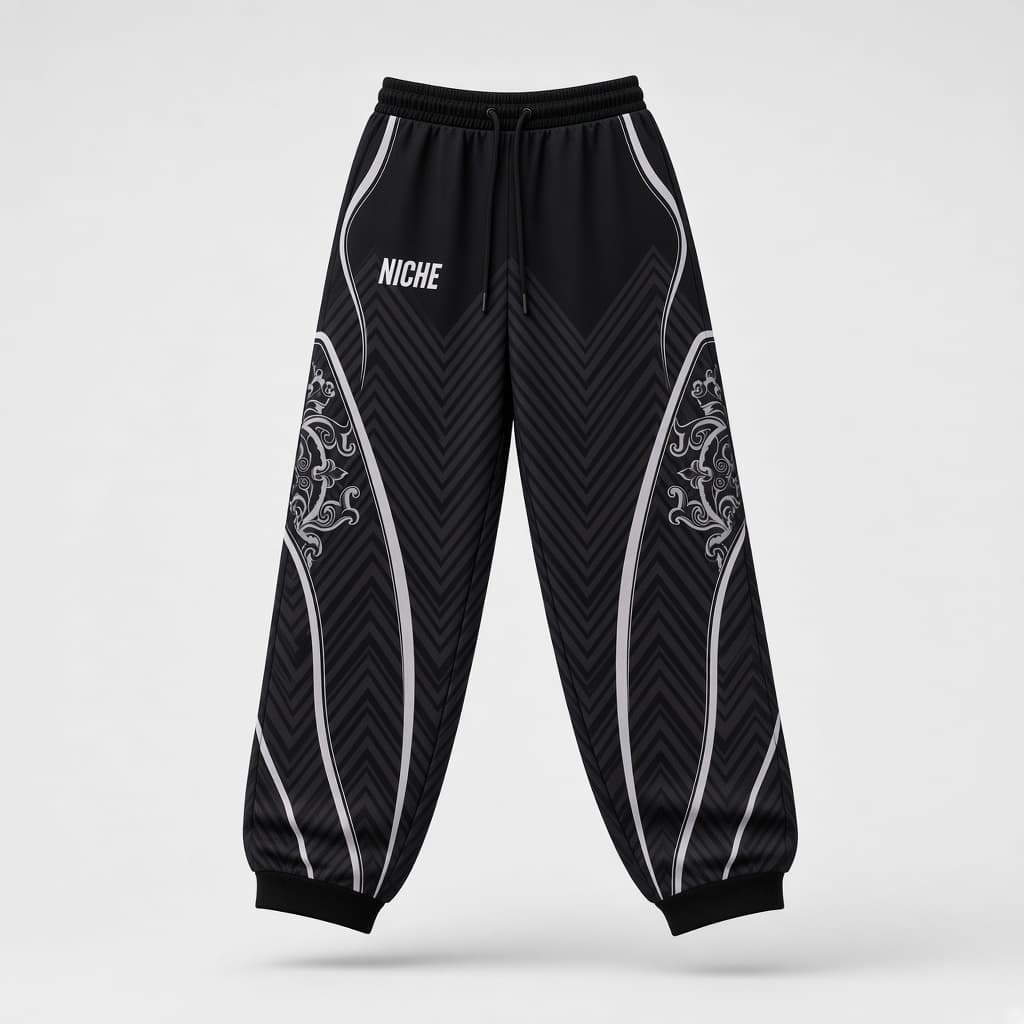 Mesh Pants Crest Black — Спереди