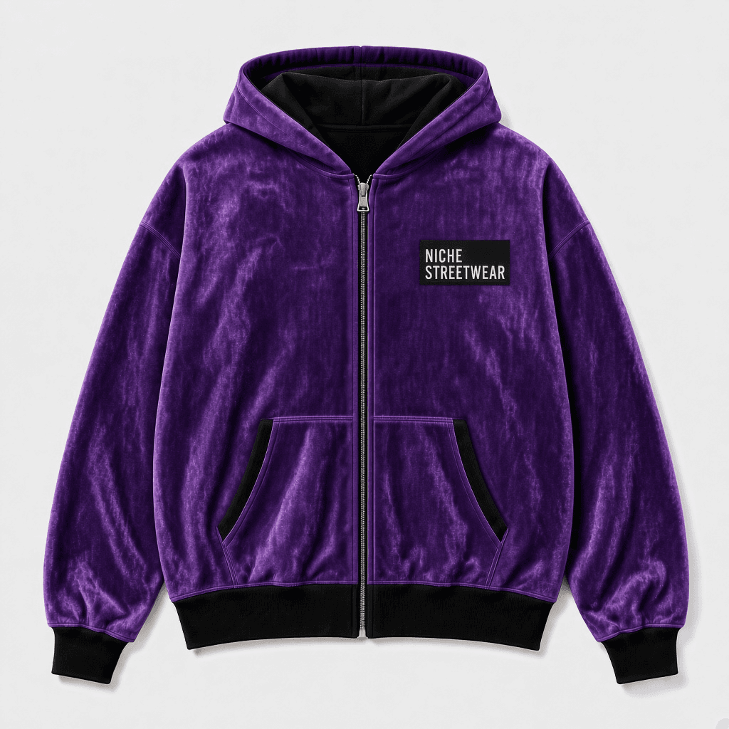 Velvet Zip Black Purple — Бархат purple